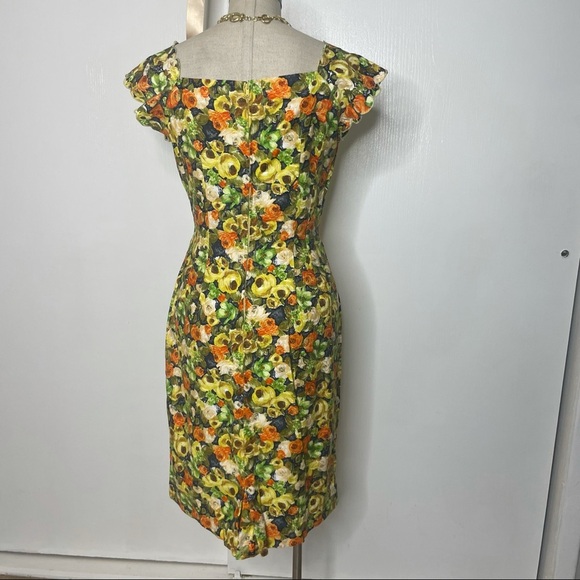 Vintage 1950s Floral Print Wiggler dress Alix of Miami - Picture 3 of 7